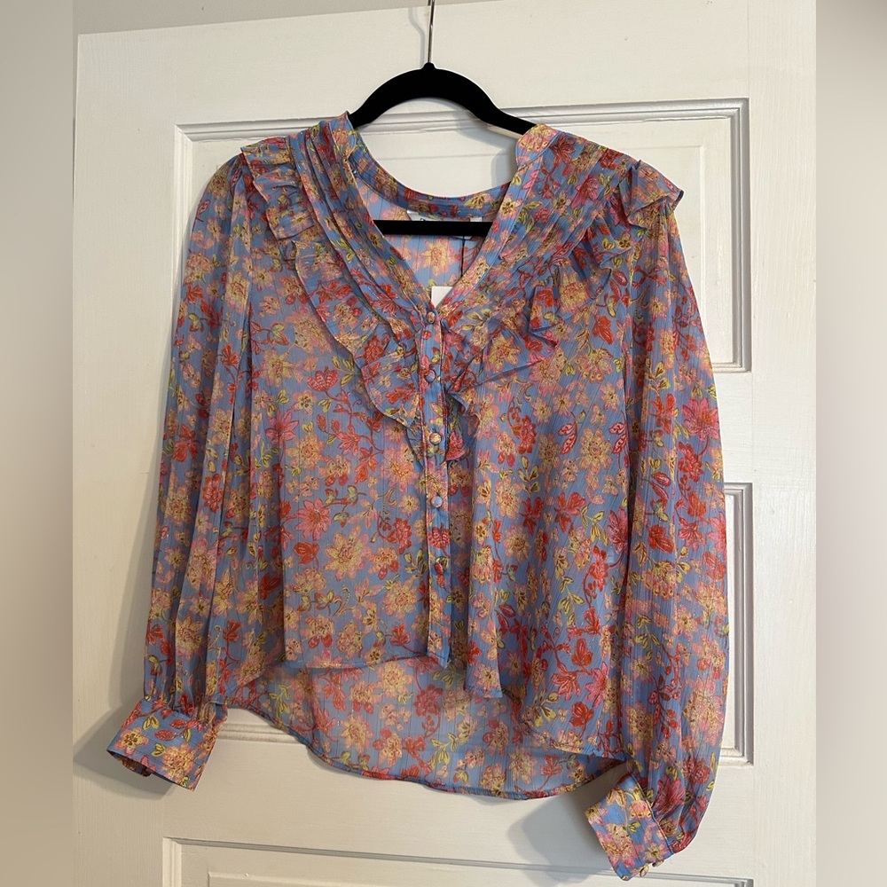 Zara Floral Peasant Blouse